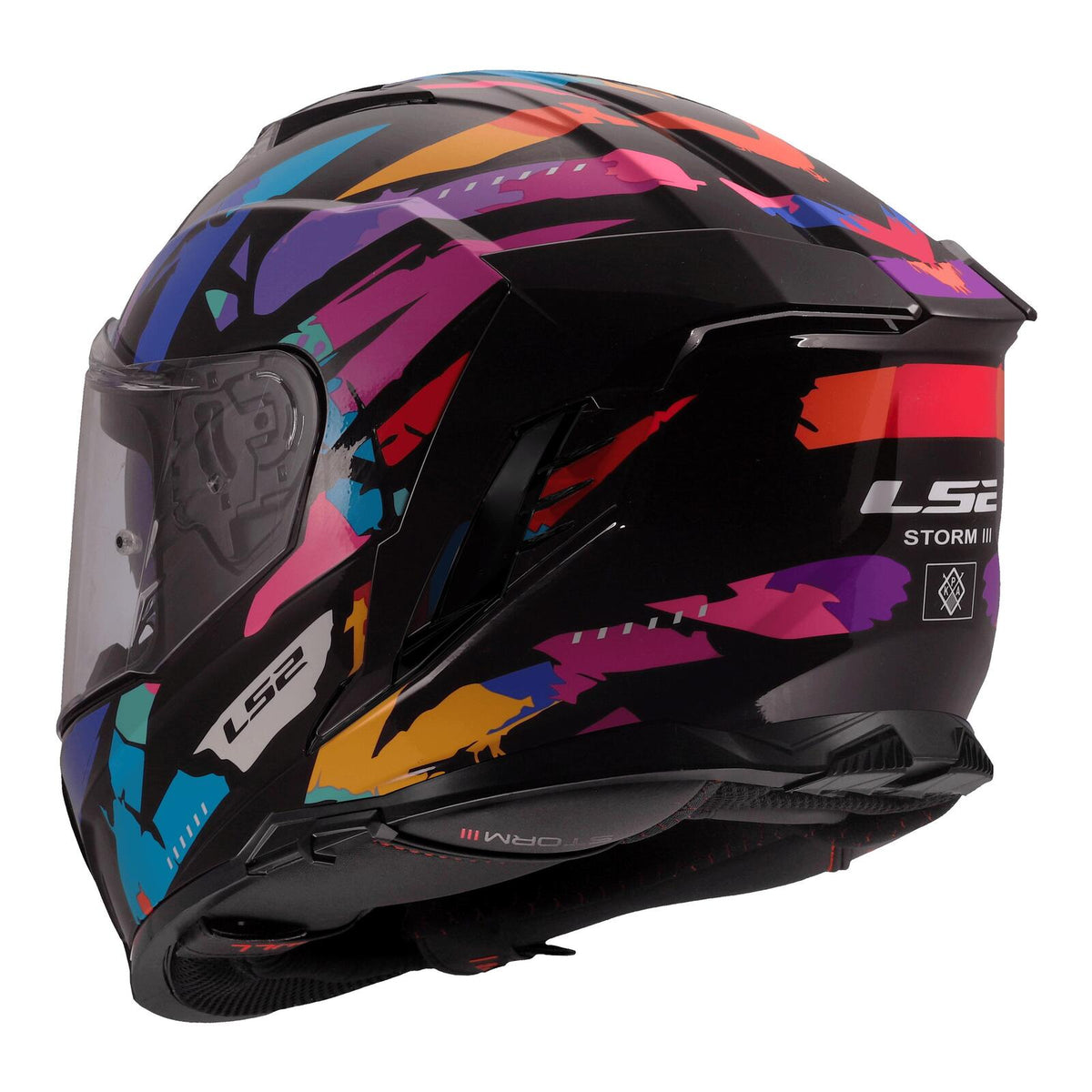 LS2 FF818 Storm III Kaos Helmet - Black / Purple / Blue