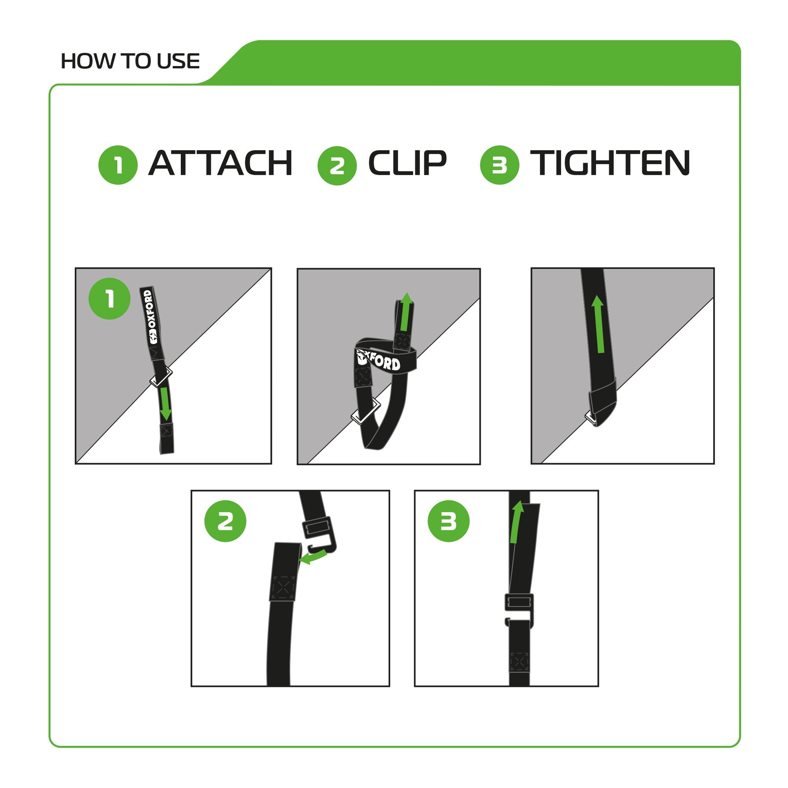 Oxford Atlas G-Hook 26mm X 1.2m Black (Pair)