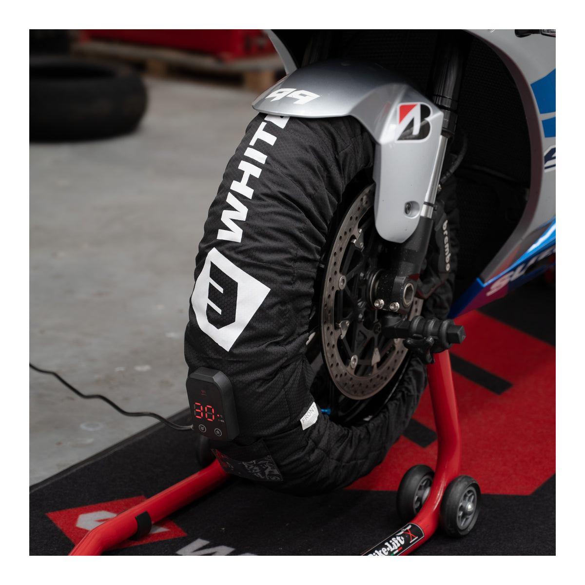 WMP Tyre Warmer C7 Digital 30-90°C 120/180-195 Pair - Black