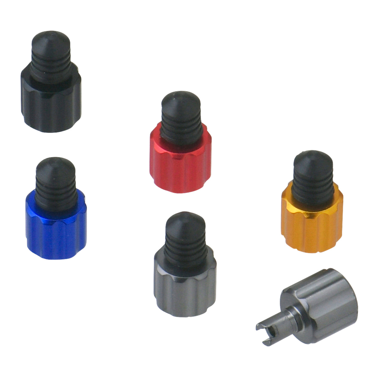 DRC Air Valve Caps with Valve Wrench (2 Pack) - Red