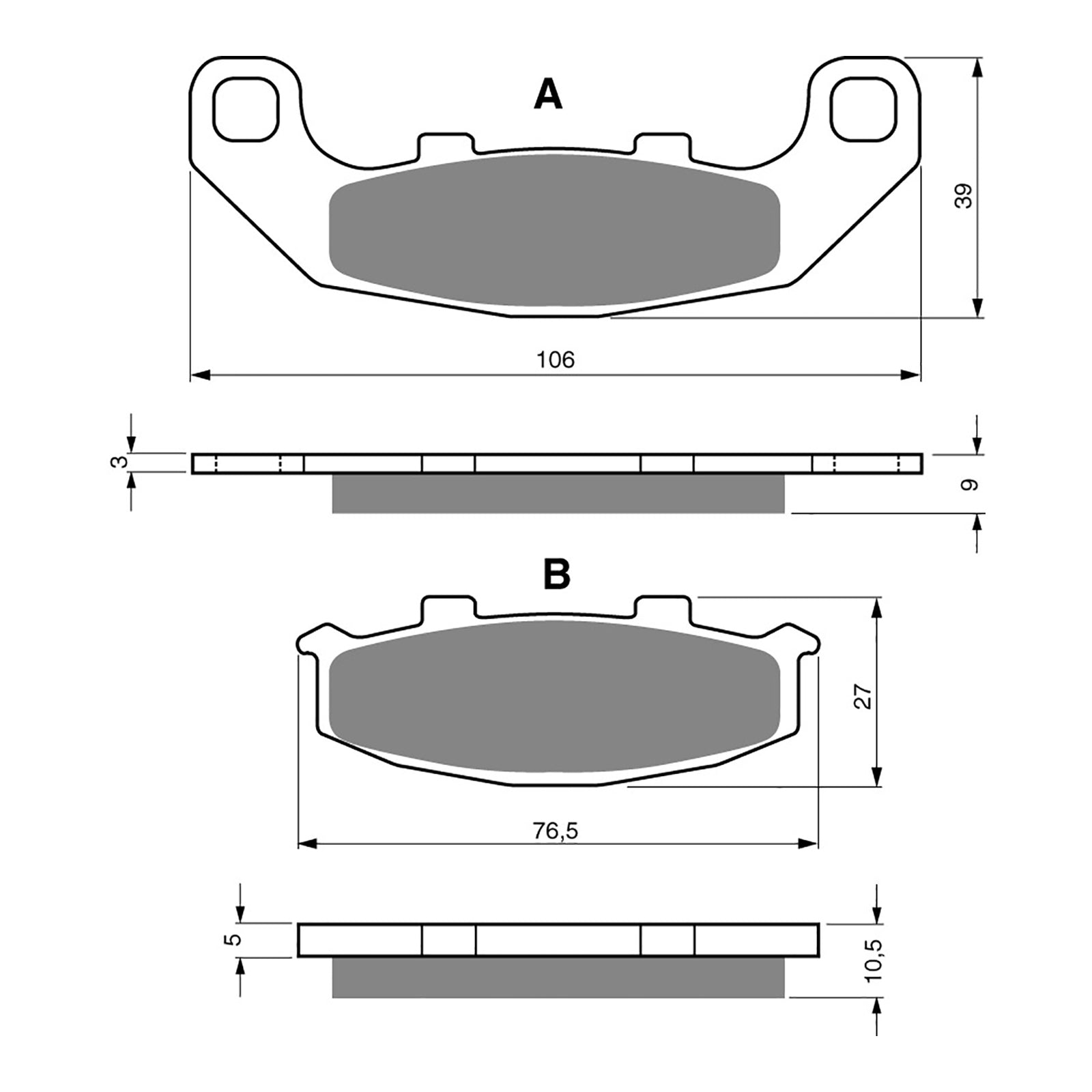 GOLDfren Brake Pads Sintered Sports GF044 - S3 (PH60)