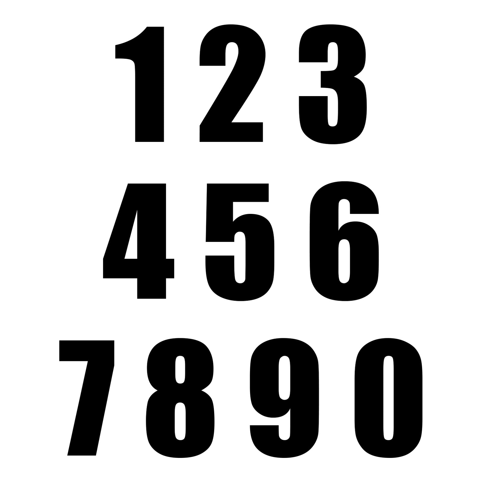 Whites Race Number - Black #4 (10 Pack)