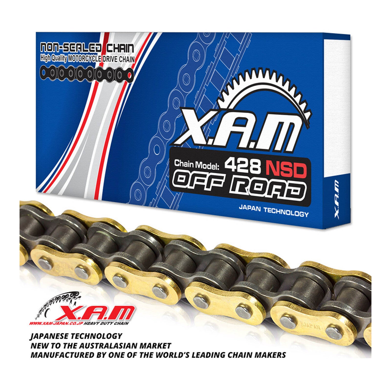 XAM 428NSD Non-Sealed Chain - Gold / Black
